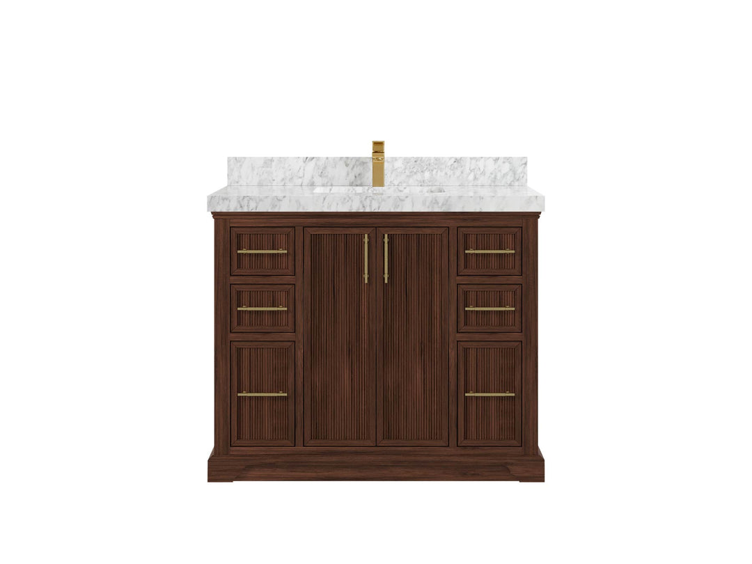 Alys Teak Wood 42 in. W x 22 in. D Single Sink Bathroom Vanity