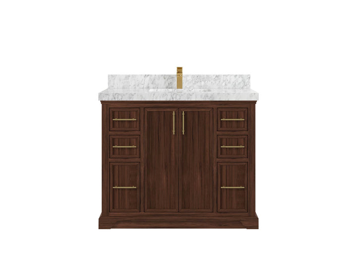 Alys Teak Wood 42 in. W x 22 in. D Single Sink Bathroom Vanity - photo 12