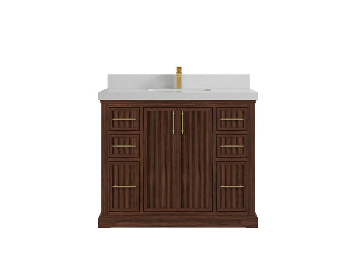 Alys Teak Wood 42 in. W x 22 in. D Single Sink Bathroom Vanity - photo 13