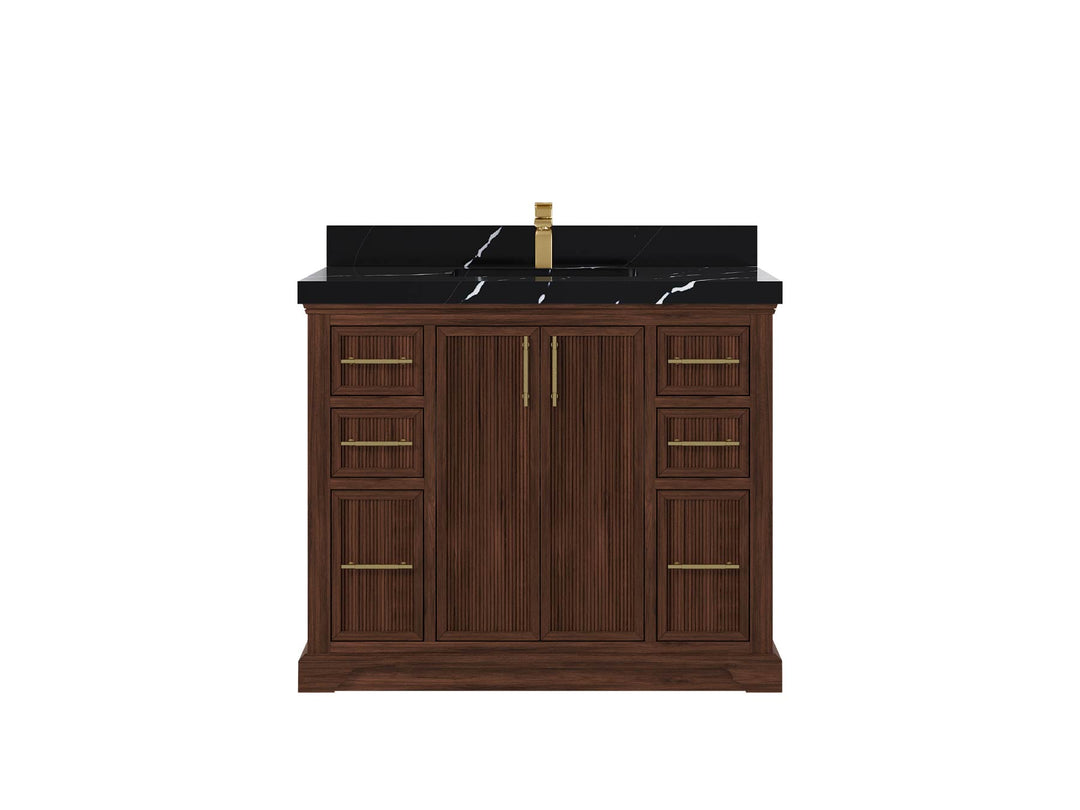 Alys Teak Wood 42 in. W x 22 in. D Single Sink Bathroom Vanity