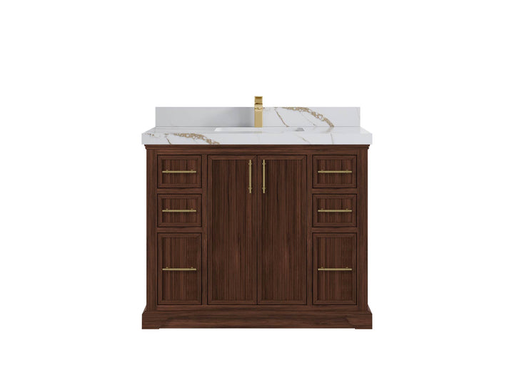 Alys Teak Wood 42 in. W x 22 in. D Single Sink Bathroom Vanity - photo 15