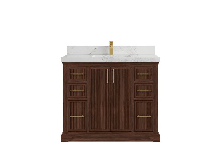 Alys Teak Wood 42 in. W x 22 in. D Single Sink Bathroom Vanity - photo 17