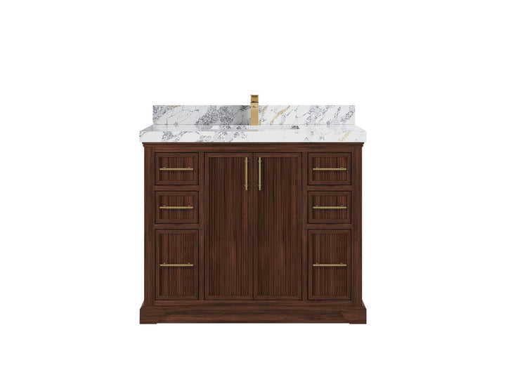 Alys Teak Wood 42 in. W x 22 in. D Single Sink Bathroom Vanity - photo 18