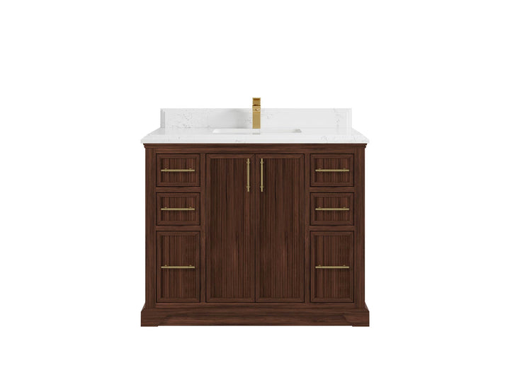 Alys Teak Wood 42 in. W x 22 in. D Single Sink Bathroom Vanity - photo 21