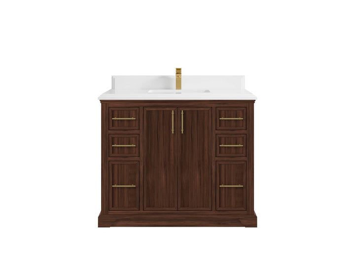 Alys Teak Wood 42 in. W x 22 in. D Single Sink Bathroom Vanity - photo 22