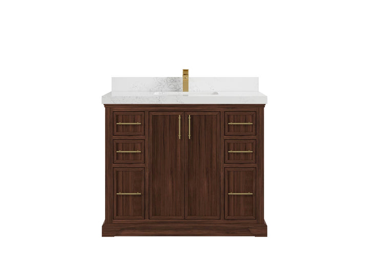 Alys Teak Wood 42 in. W x 22 in. D Single Sink Bathroom Vanity - photo 23