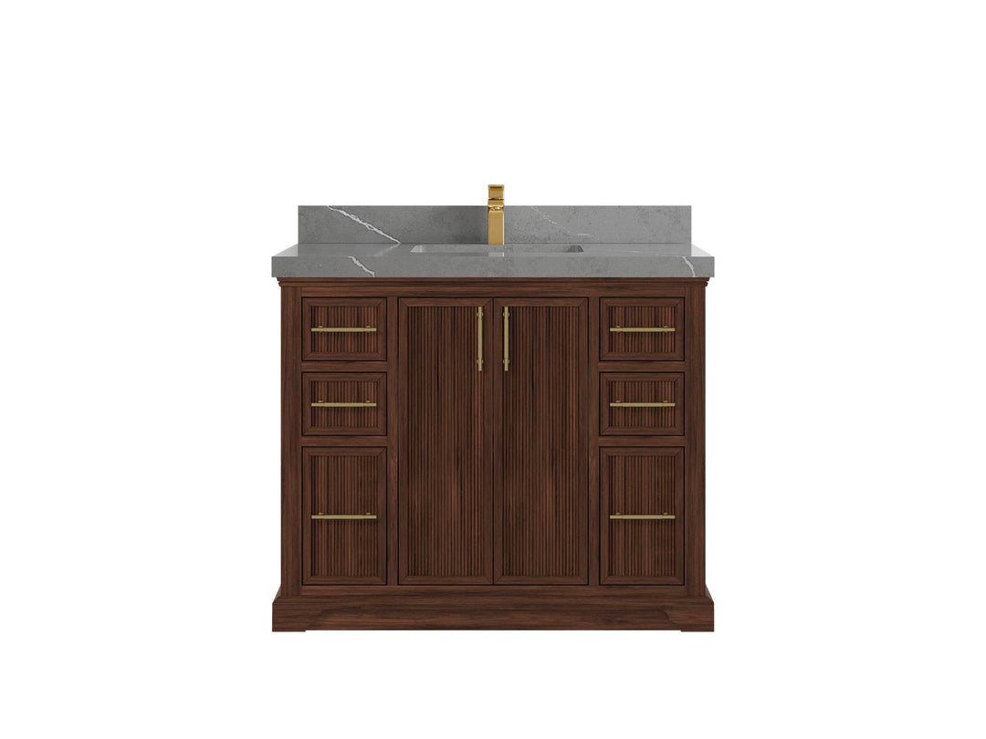 Alys Teak Wood 42 in. W x 22 in. D Single Sink Bathroom Vanity