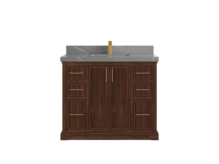 Alys Teak Wood 42 in. W x 22 in. D Single Sink Bathroom Vanity - photo 25