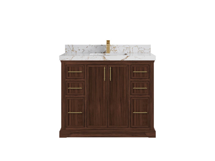 Alys Teak Wood 42 in. W x 22 in. D Single Sink Bathroom Vanity - photo 27