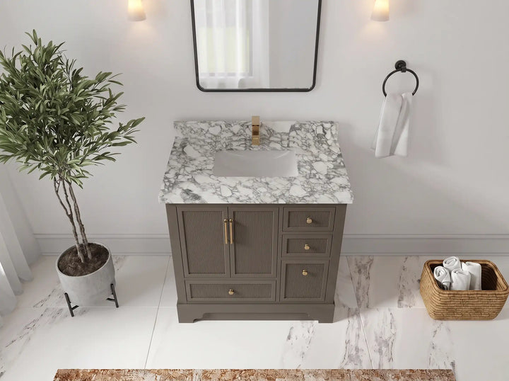 Alys 36 in. W x 22 in. D Center Sink Bathroom Vanity - photo 25