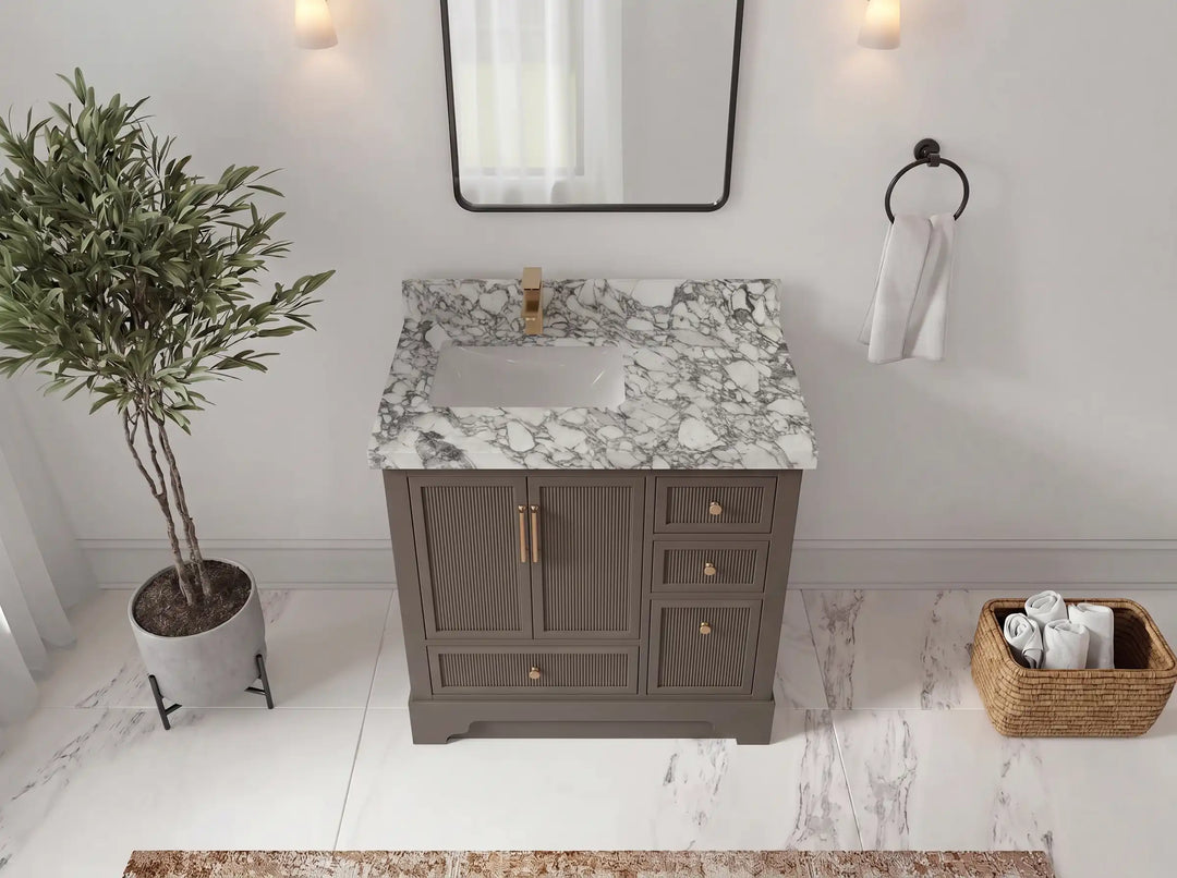 Alys 36 in. W x 22 in. D Left Offset Sink Bathroom Vanity | 
              
                Urbane Bronze
                
                  
             - ALS_URB_WHQZ_36L - photo №28
