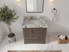 Alys 36 in. W x 22 in. D Left Offset Sink Bathroom Vanity - photo 28