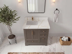 Alys 36 in. W x 22 in. D Left Offset Sink Bathroom Vanity - photo 5