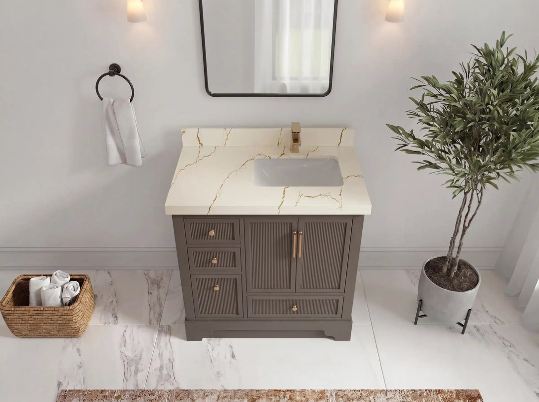 Alys 36 in. W x 22 in. D Right Offset Sink Bathroom Vanity | 
              
                Urbane Bronze
                
                  
             - ALS_URB_WHQZ_36R - photo №6