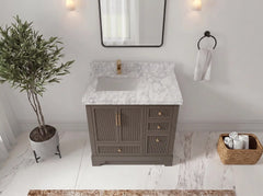 Alys 36 in. W x 22 in. D Left Offset Sink Bathroom Vanity - photo 11