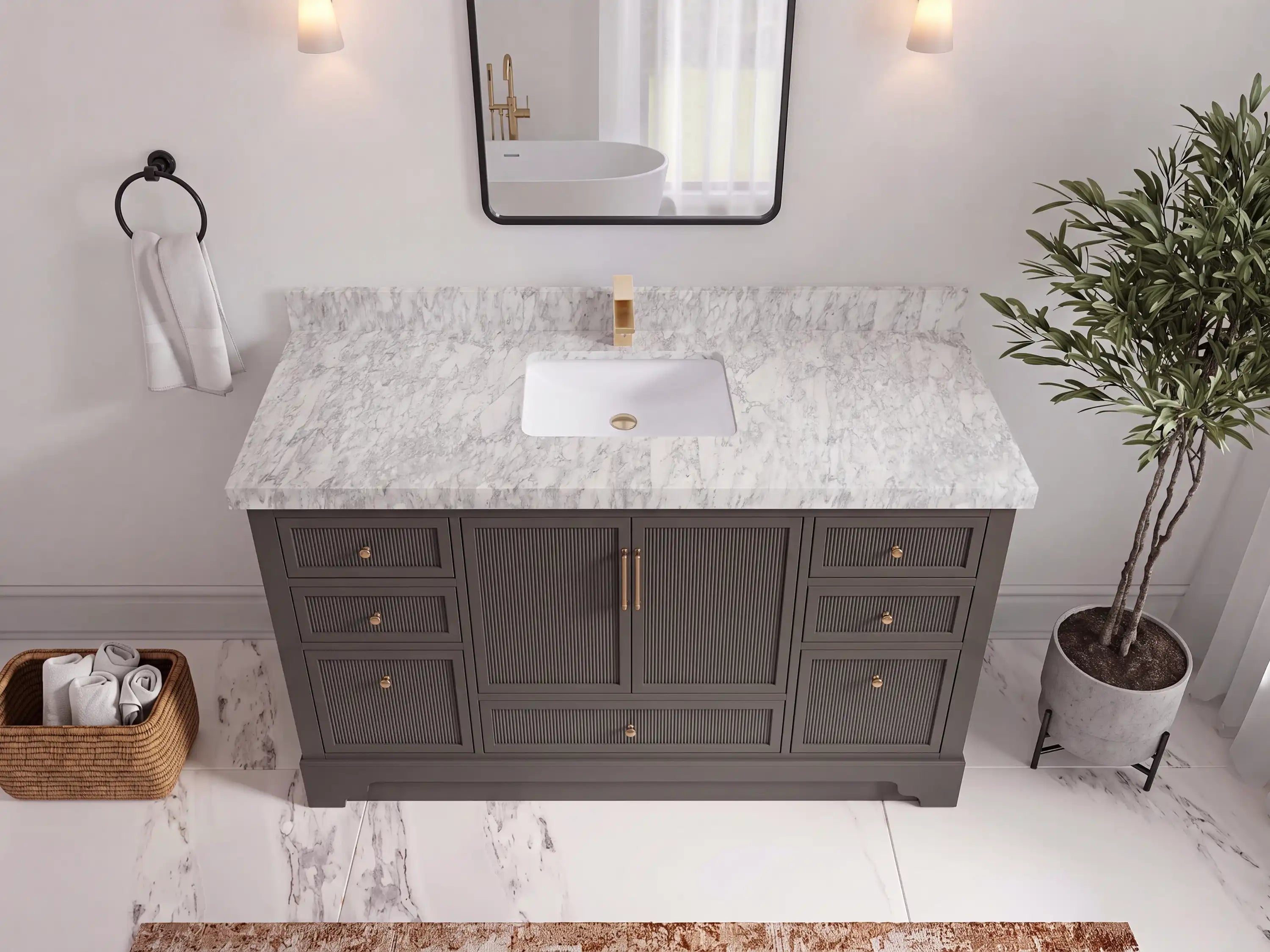 Alys 60 in. W x 22 in. D Single Sink Bathroom Vanity