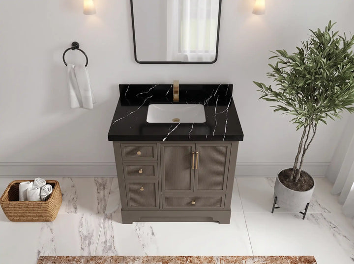 Alys 36 in. W x 22 in. D Center Sink Bathroom Vanity - photo 34