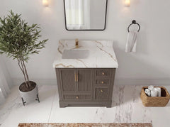 Alys 36 in. W x 22 in. D Left Offset Sink Bathroom Vanity - photo 18