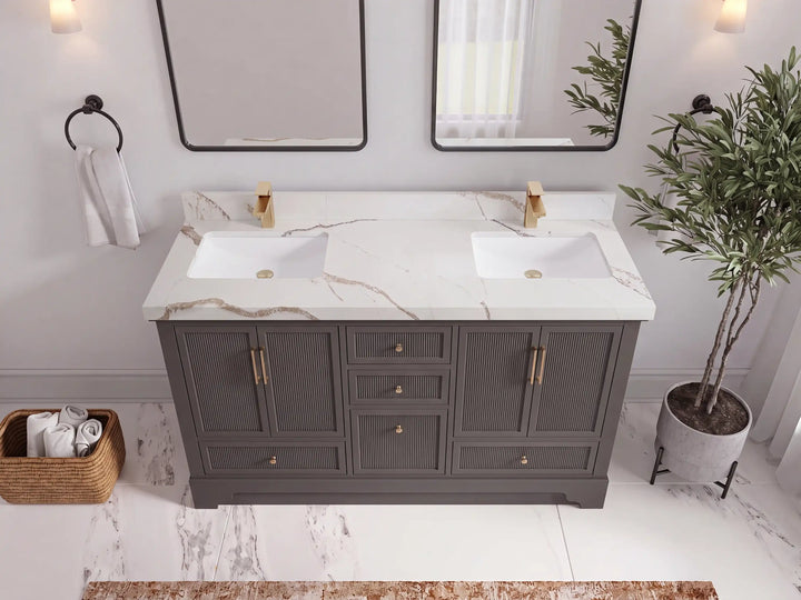 Alys 60 in. W x 22 in. D Double Sink Bathroom Vanity - photo 18