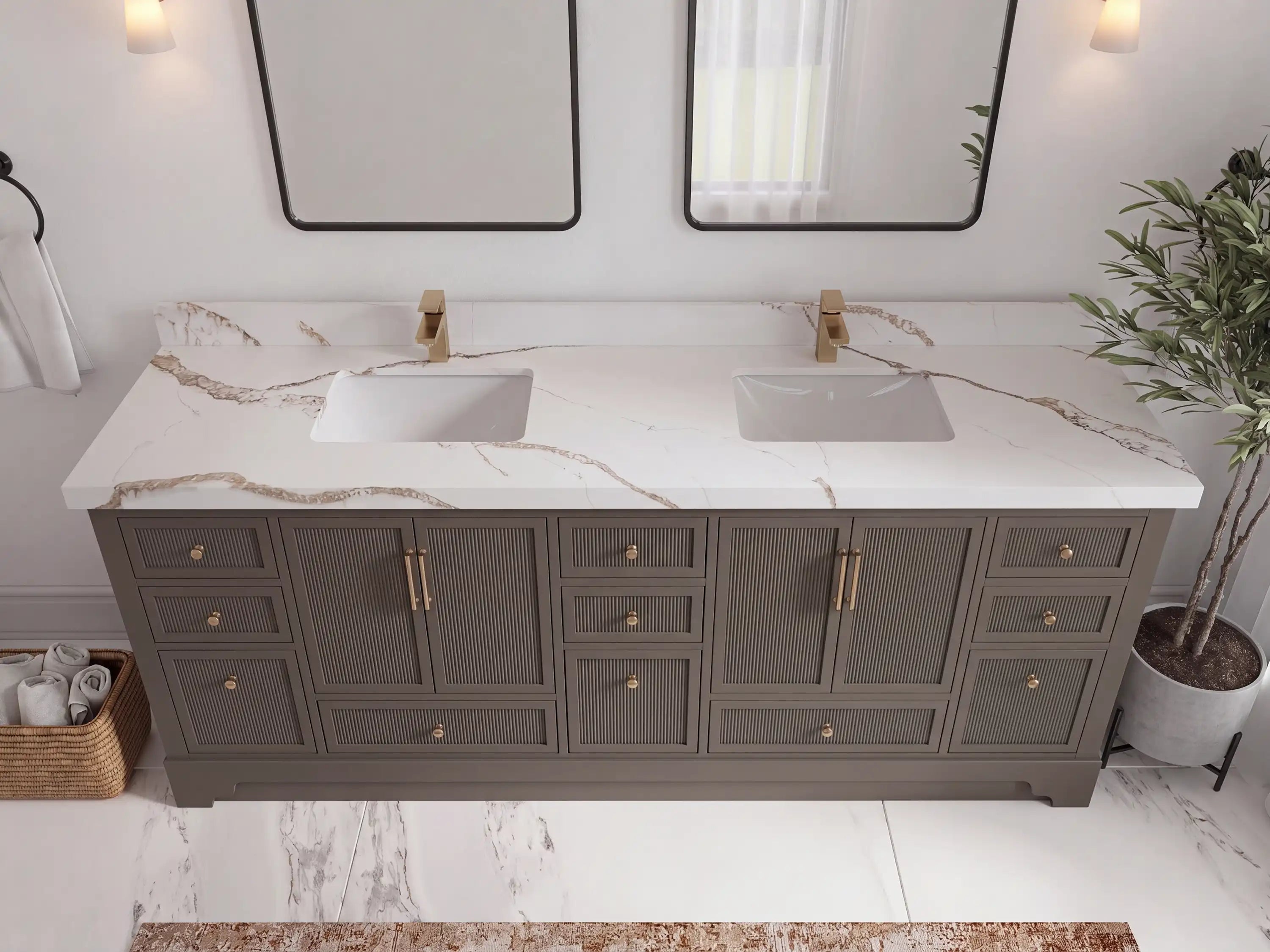 Alys 84 in. W x 22 in. D Double Sink Bathroom Vanity