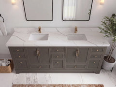 Alys 84 in. W x 22 in. D Double Sink Bathroom Vanity - photo 12