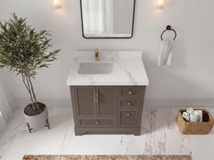 Alys 36 in. W x 22 in. D Left Offset Sink Bathroom Vanity - photo 10