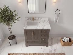 Alys 36 in. W x 22 in. D Left Offset Sink Bathroom Vanity - photo 16