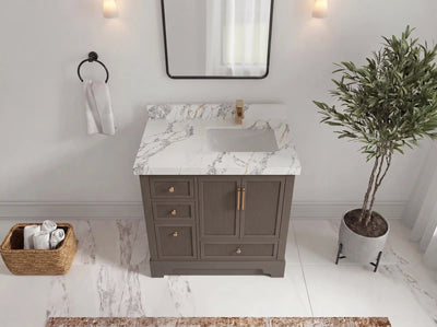 Alys 36 in. W x 22 in. D Right Offset Sink Bathroom Vanity