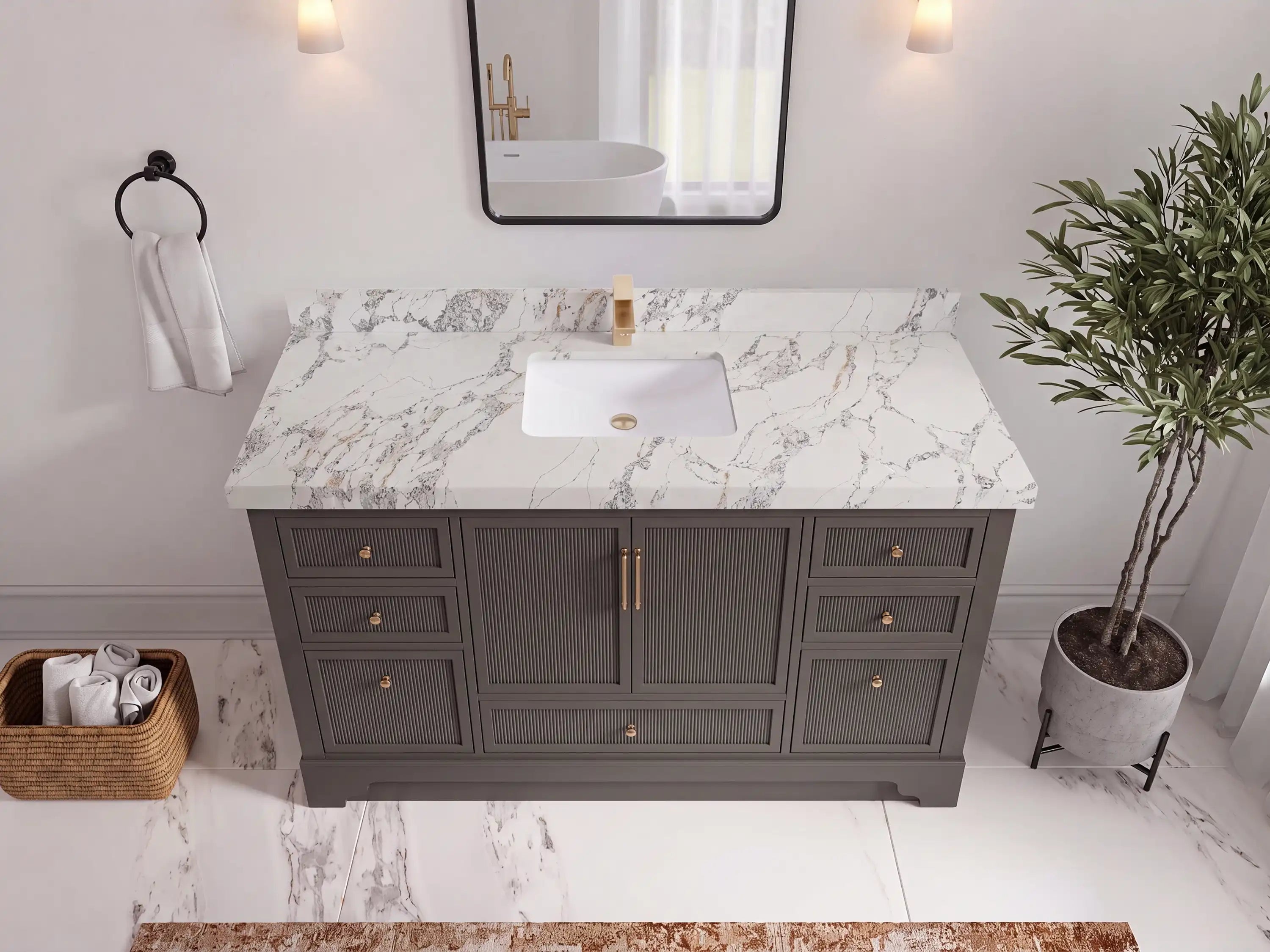 Alys 60 in. W x 22 in. D Single Sink Bathroom Vanity