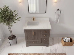 Alys 36 in. W x 22 in. D Left Offset Sink Bathroom Vanity - photo 19