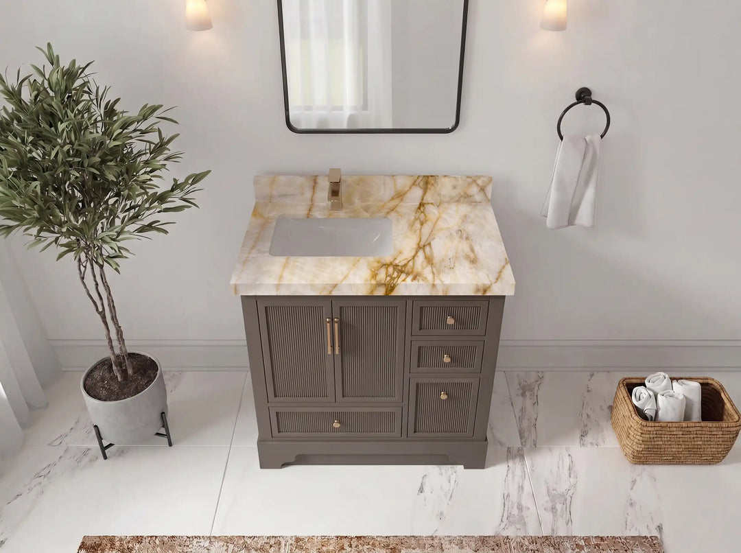 Alys 36 in. W x 22 in. D Left Offset Sink Bathroom Vanity | 
              
                Urbane Bronze
                
                  
             - ALS_URB_WHQZ_36L - photo №29
