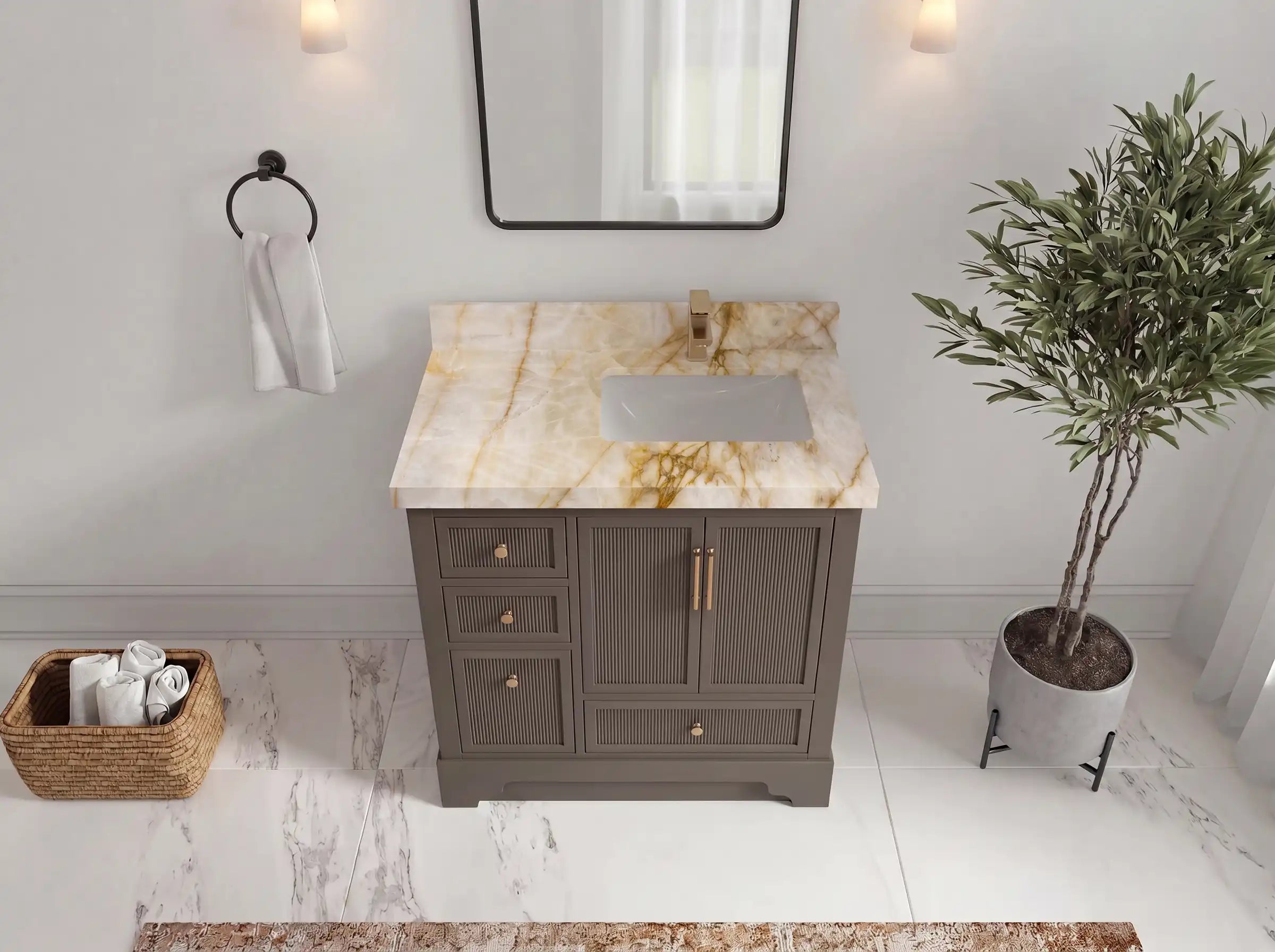 Alys 36 in. W x 22 in. D Right Offset Sink Bathroom Vanity