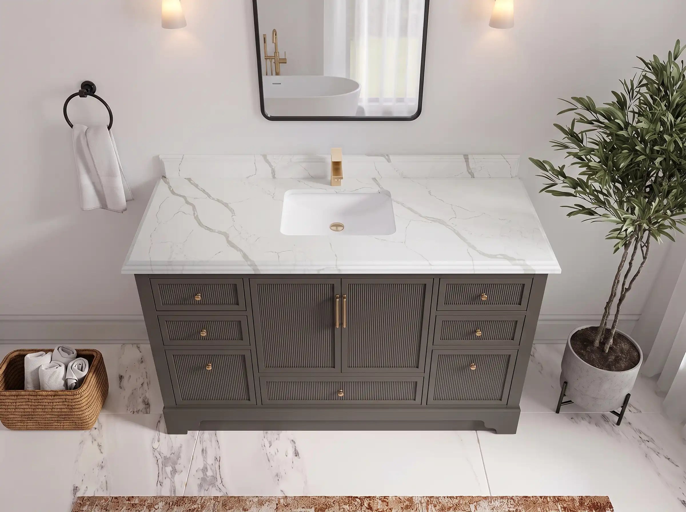 Alys 60 in. W x 22 in. D Single Sink Bathroom Vanity