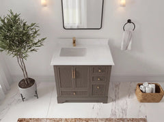 Alys 36 in. W x 22 in. D Left Offset Sink Bathroom Vanity - photo 26