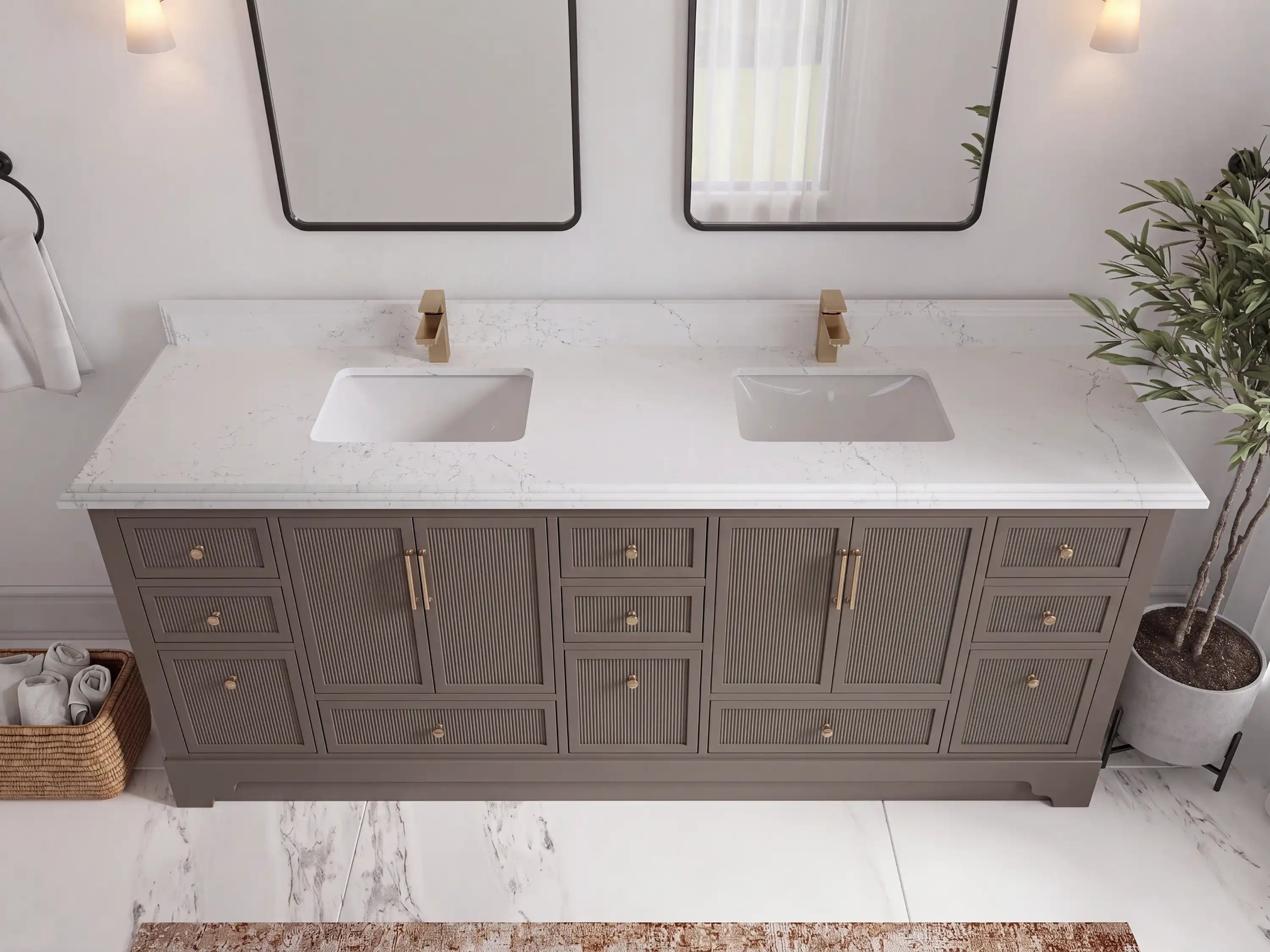 Alys 84 in. W x 22 in. D Double Sink Bathroom Vanity
