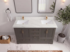Alys 60 in. W x 22 in. D Double Sink Bathroom Vanity - photo 32
