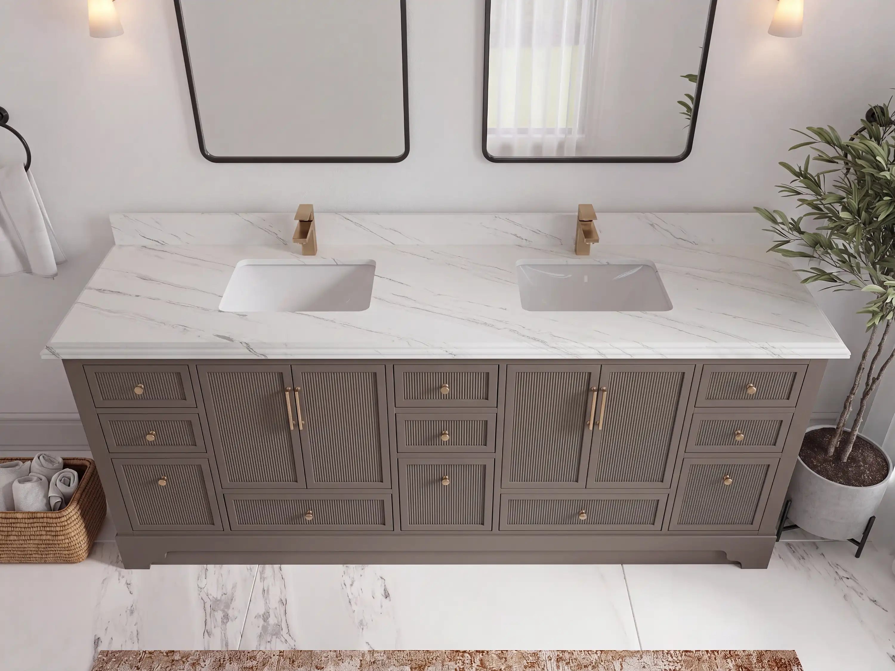 Alys 84 in. W x 22 in. D Double Sink Bathroom Vanity