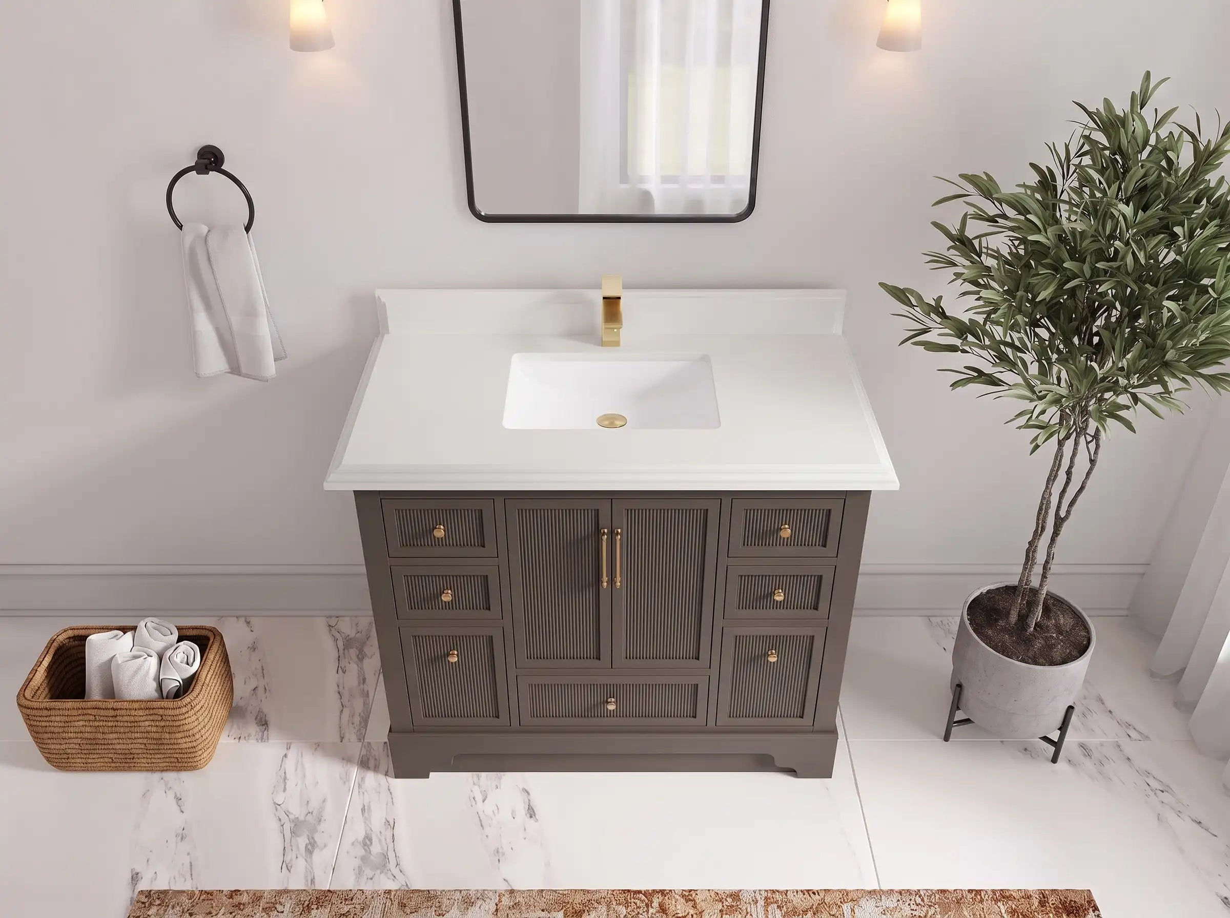 Alys 42 in. W x 22 in. D Single Sink Bathroom Vanity