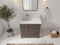 Alys 36 in. W x 22 in. D Left Offset Sink Bathroom Vanity - photo 30