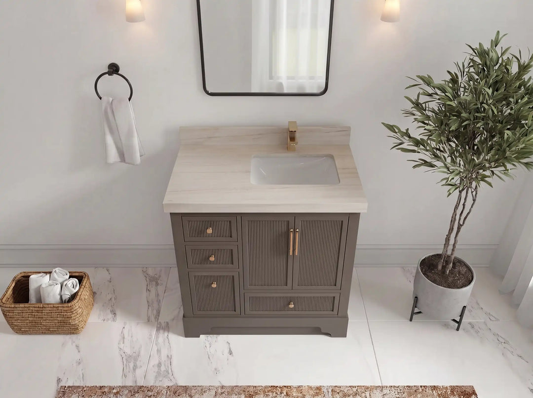 Alys 36 in. W x 22 in. D Right Offset Sink Bathroom Vanity | 
              
                Urbane Bronze
                
                  
             - ALS_URB_WHQZ_36R - photo №31