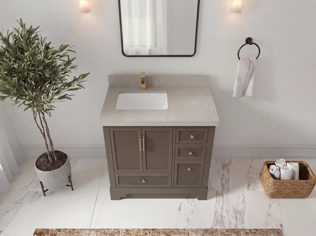 Alys 36 in. W x 22 in. D Left Offset Sink Bathroom Vanity | 
              
                Urbane Bronze
                
                  
             - ALS_URB_WHQZ_36L - photo №6