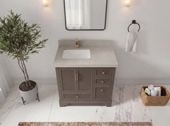 Alys 36 in. W x 22 in. D Left Offset Sink Bathroom Vanity - photo 6