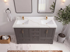 Alys 60 in. W x 22 in. D Double Sink Bathroom Vanity - photo 6