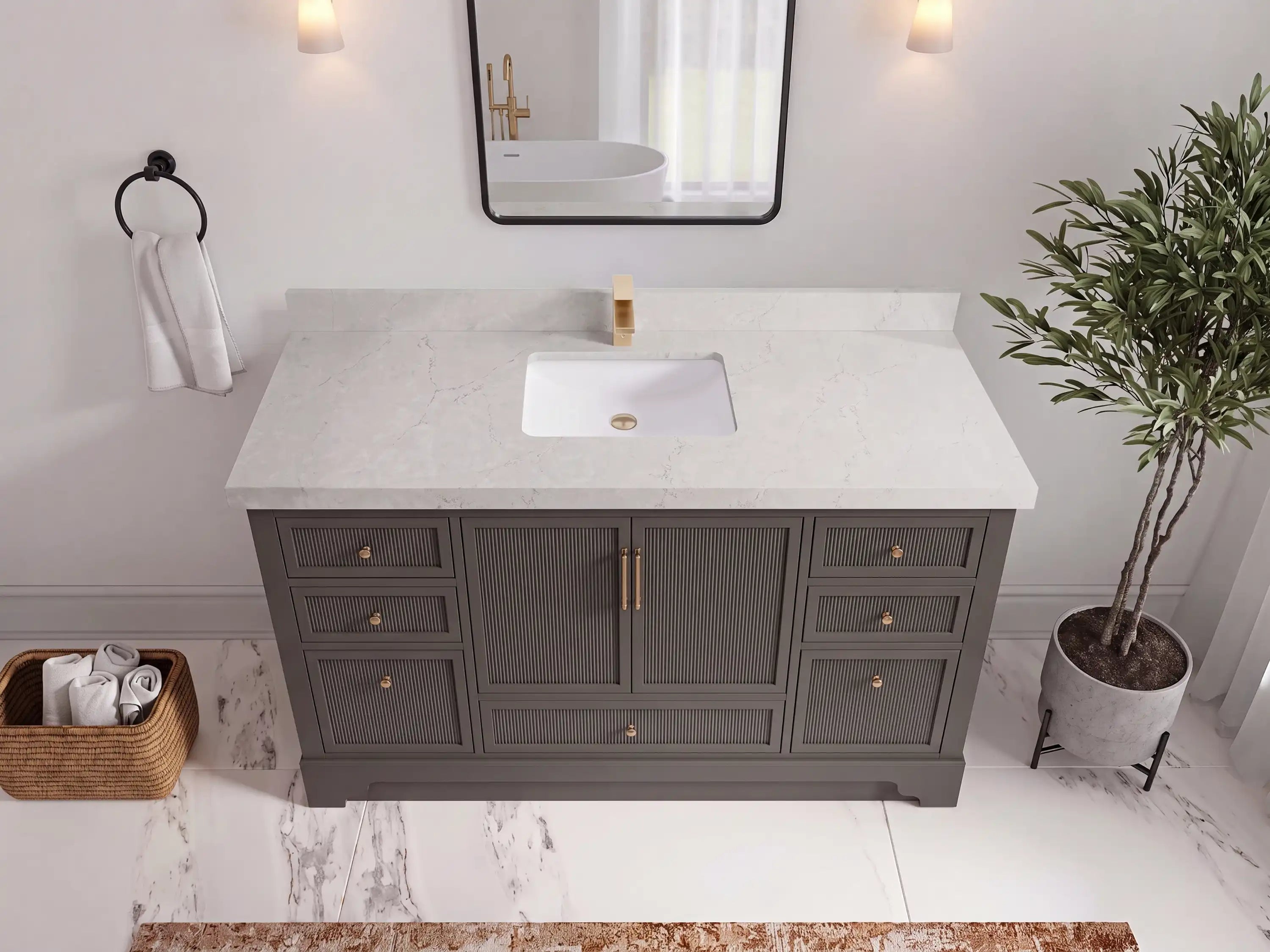 Alys 60 in. W x 22 in. D Single Sink Bathroom Vanity