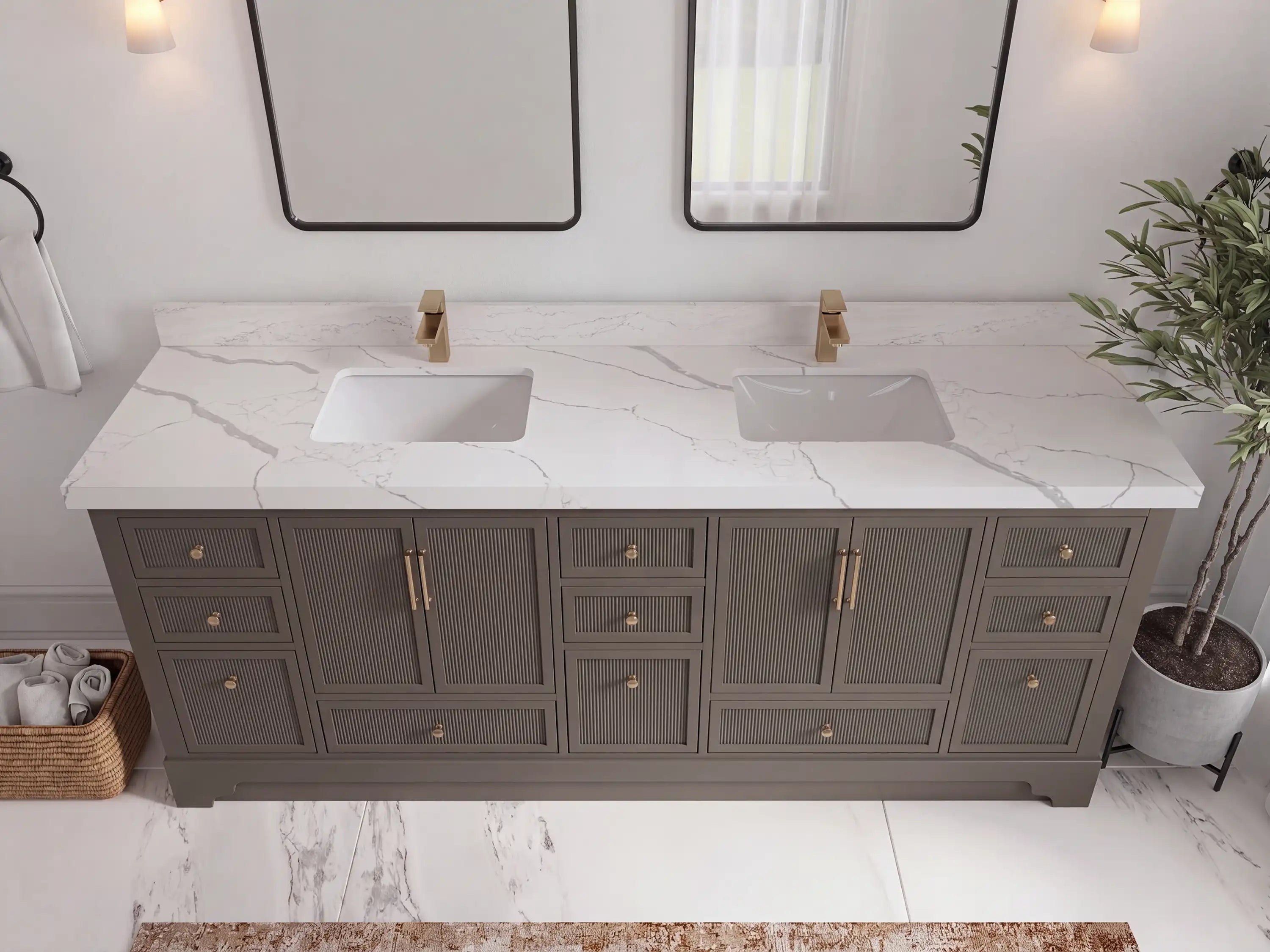 Alys 84 in. W x 22 in. D Double Sink Bathroom Vanity