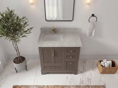 Alys 36 in. W x 22 in. D Left Offset Sink Bathroom Vanity - photo 14