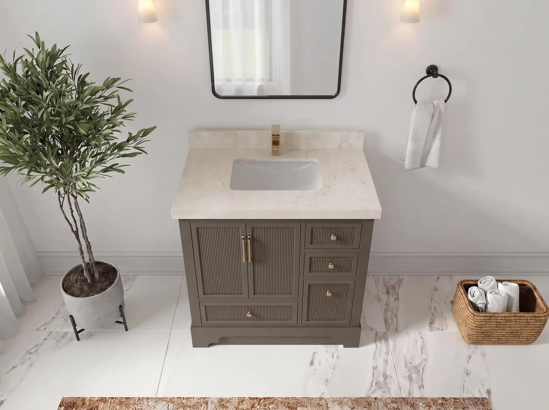 Alys 36 in. W x 22 in. D Center Sink Bathroom Vanity | 
              
                Urbane Bronze
                
                  
             - ALS_URB_WHQZ_36CL - photo №7