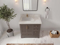 Alys 36 in. W x 22 in. D Left Offset Sink Bathroom Vanity - photo 7