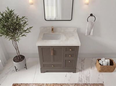 Alys 36 in. W x 22 in. D Left Offset Sink Bathroom Vanity