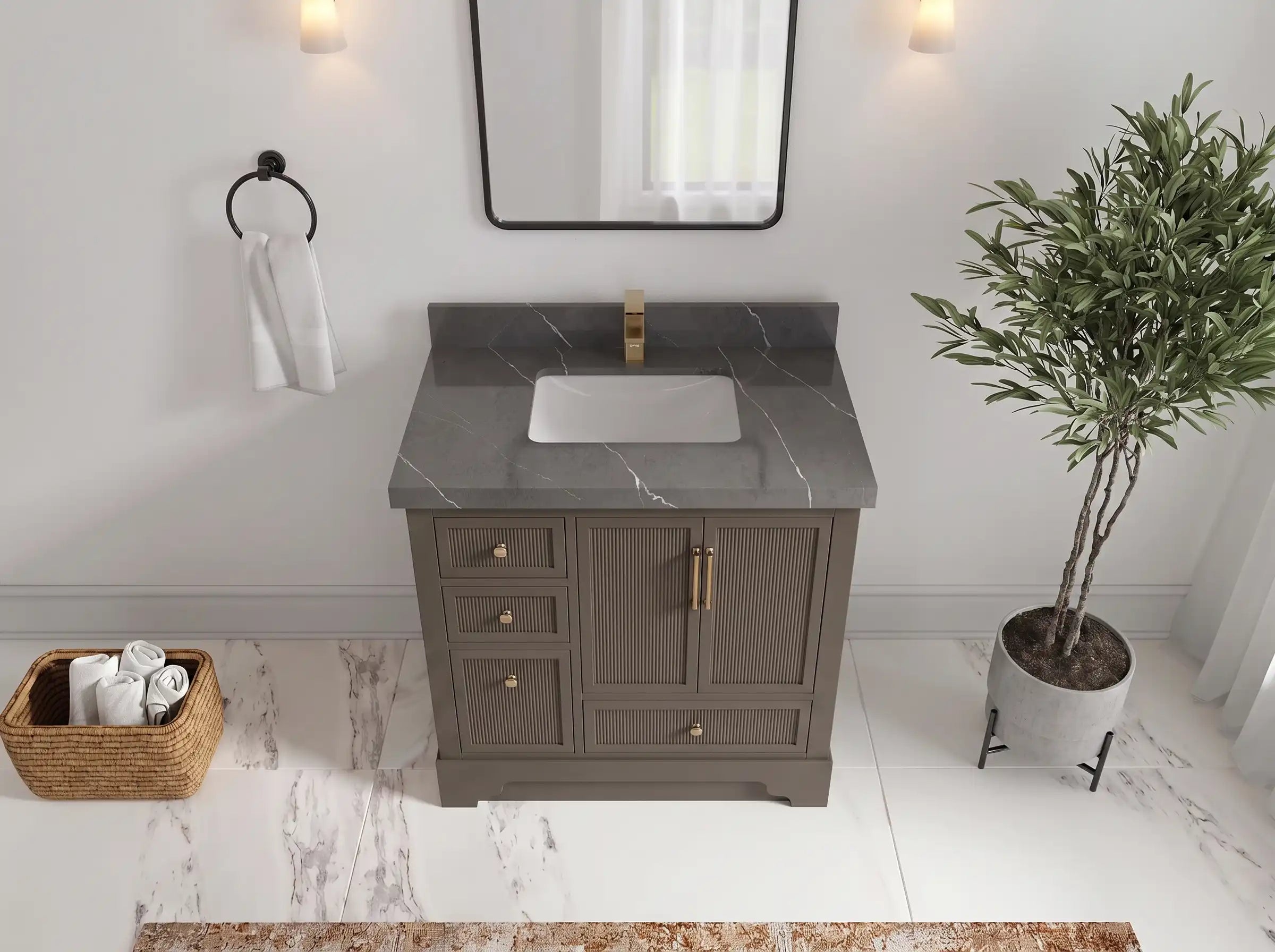 Alys 36 in. W x 22 in. D Center Sink Bathroom Vanity